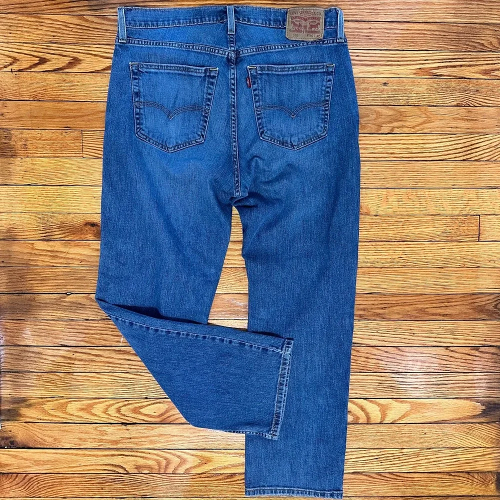 Levi's 559 Relaxed Straight‎ Blue Medium Wash Denim Jeans Mens 36x32